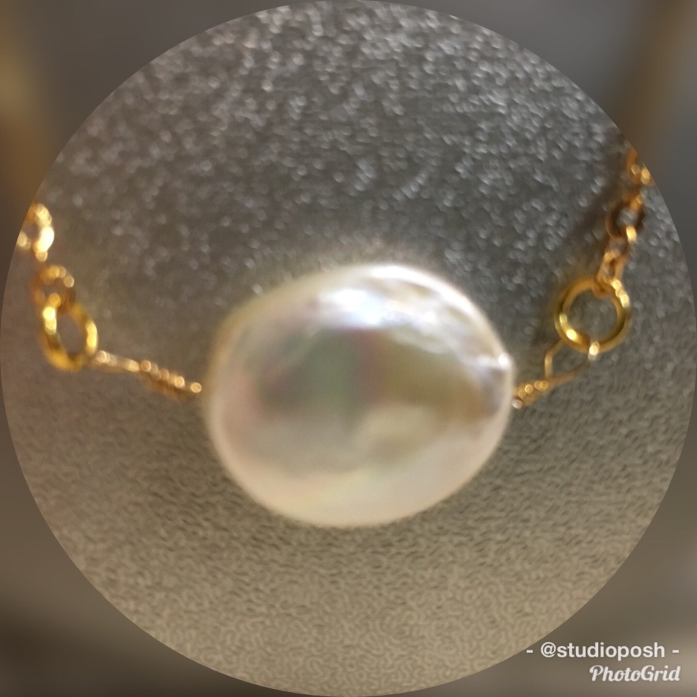 Bondhu Iridescent Freshwater Pearl Necklace - Picture 4 of 6